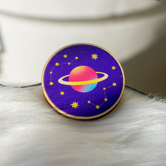 Space printed wooden pin