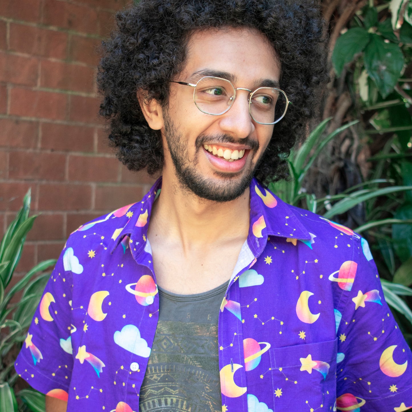 Space button-up shirt